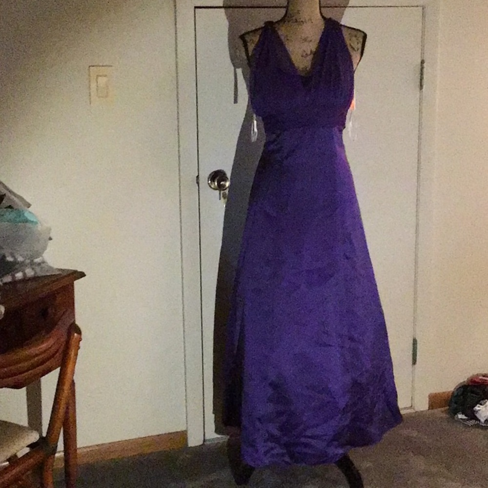 Floor length royal purple dress